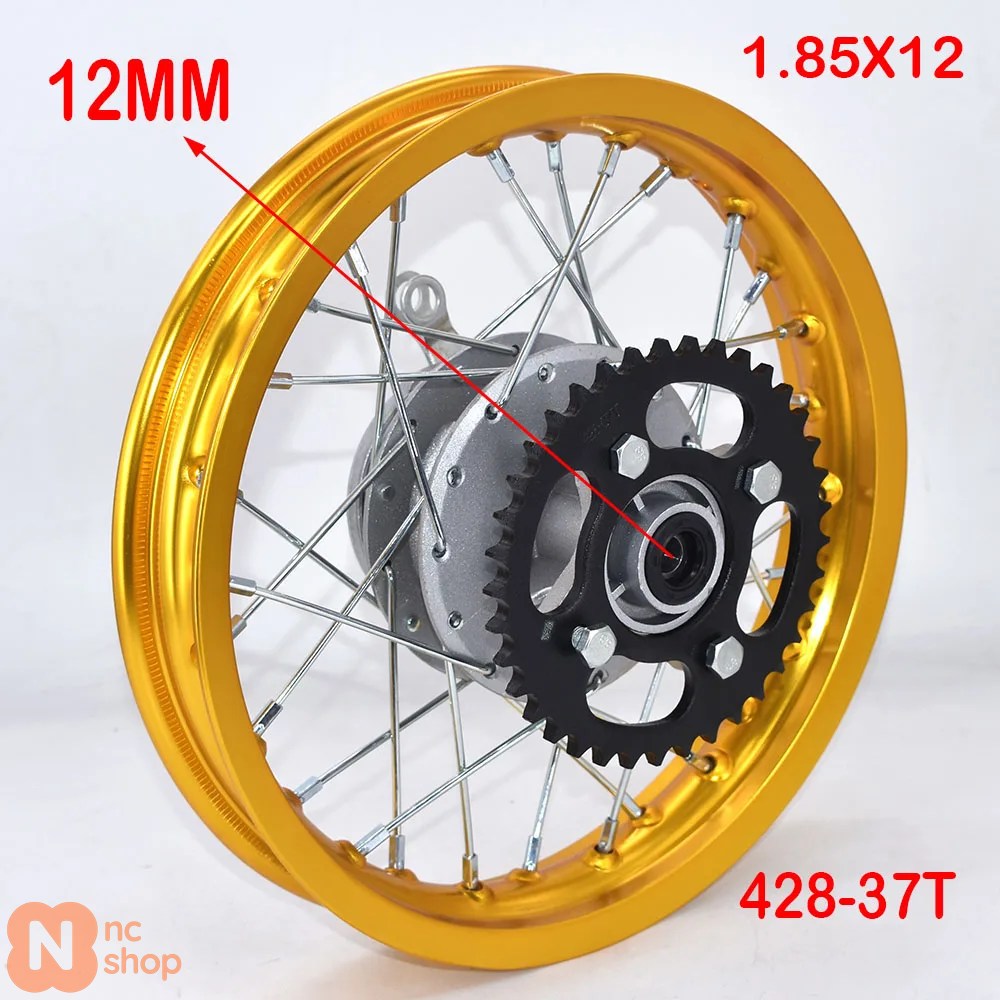 【並行輸入品】1.60X12 インチ 1.85X12 インチ リアドラムブレーキ アルミホイールリム サークルハブ スプロケット KAYO CRF ダートピットバイク バイク