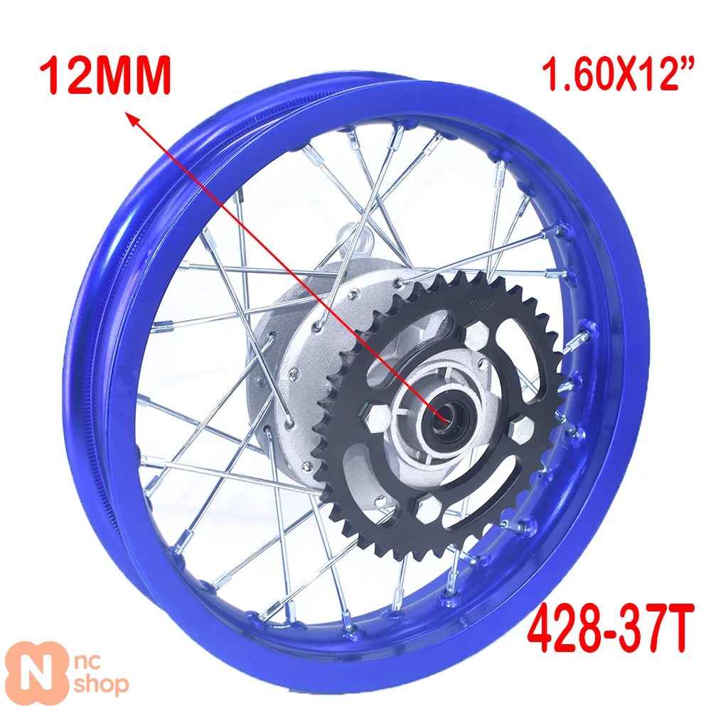 【並行輸入品】1.60X12 インチ 1.85X12 インチ リアドラムブレーキ アルミホイールリム サークルハブ スプロケット KAYO CRF ダートピットバイク バイク