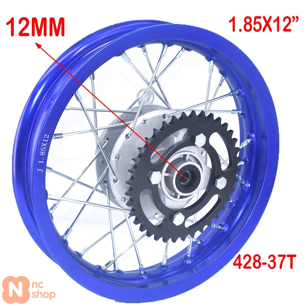 【並行輸入品】1.60X12 インチ 1.85X12 インチ リアドラムブレーキ アルミホイールリム サークルハブ スプロケット KAYO CRF ダートピットバイク バイク