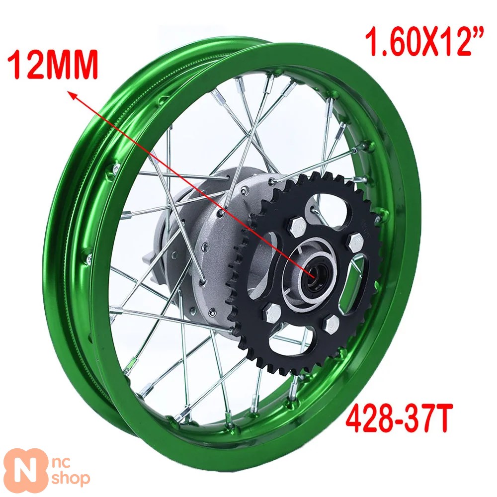 【並行輸入品】1.60X12 インチ 1.85X12 インチ リアドラムブレーキ アルミホイールリム サークルハブ スプロケット KAYO CRF ダートピットバイク バイク