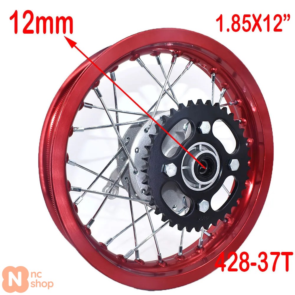 【並行輸入品】1.60X12 インチ 1.85X12 インチ リアドラムブレーキ アルミホイールリム サークルハブ スプロケット KAYO CRF ダートピットバイク バイク