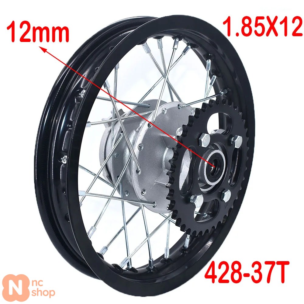 【並行輸入品】1.60X12 インチ 1.85X12 インチ リアドラムブレーキ アルミホイールリム サークルハブ スプロケット KAYO CRF ダートピットバイク バイク
