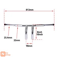 【並行輸入品】バイク T バーハンドルバー 1-1/4 インチ 8 インチ＆10 インチライズ T バーハンドルバー ドラッグバー ハーレー ダイン ソフテイル スポーツ_3