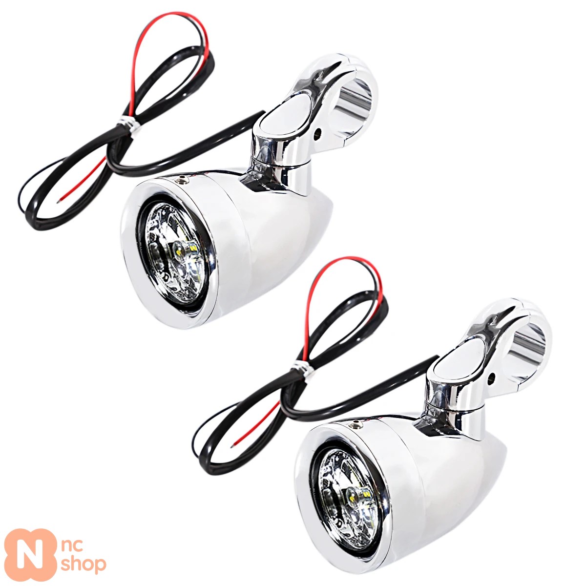 【並行輸入品】汎用 バイクハーレーツーリングストリートグライドFLHXソフテイル クロームLED補助ライトキット 1 1/4 32MMエンジンガードの画像