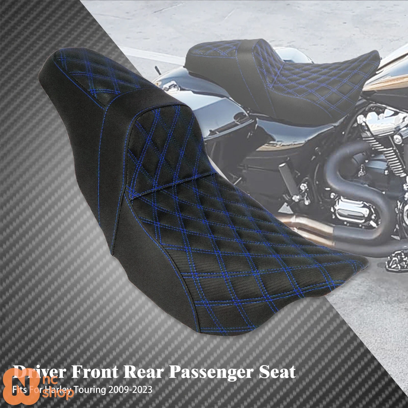 【並行輸入品】バイク用ドライバーシート ライダー用 助手席用 フロントリアクッションシート ハーレーツーリング ロードキング ストリートグライド 09-23_3