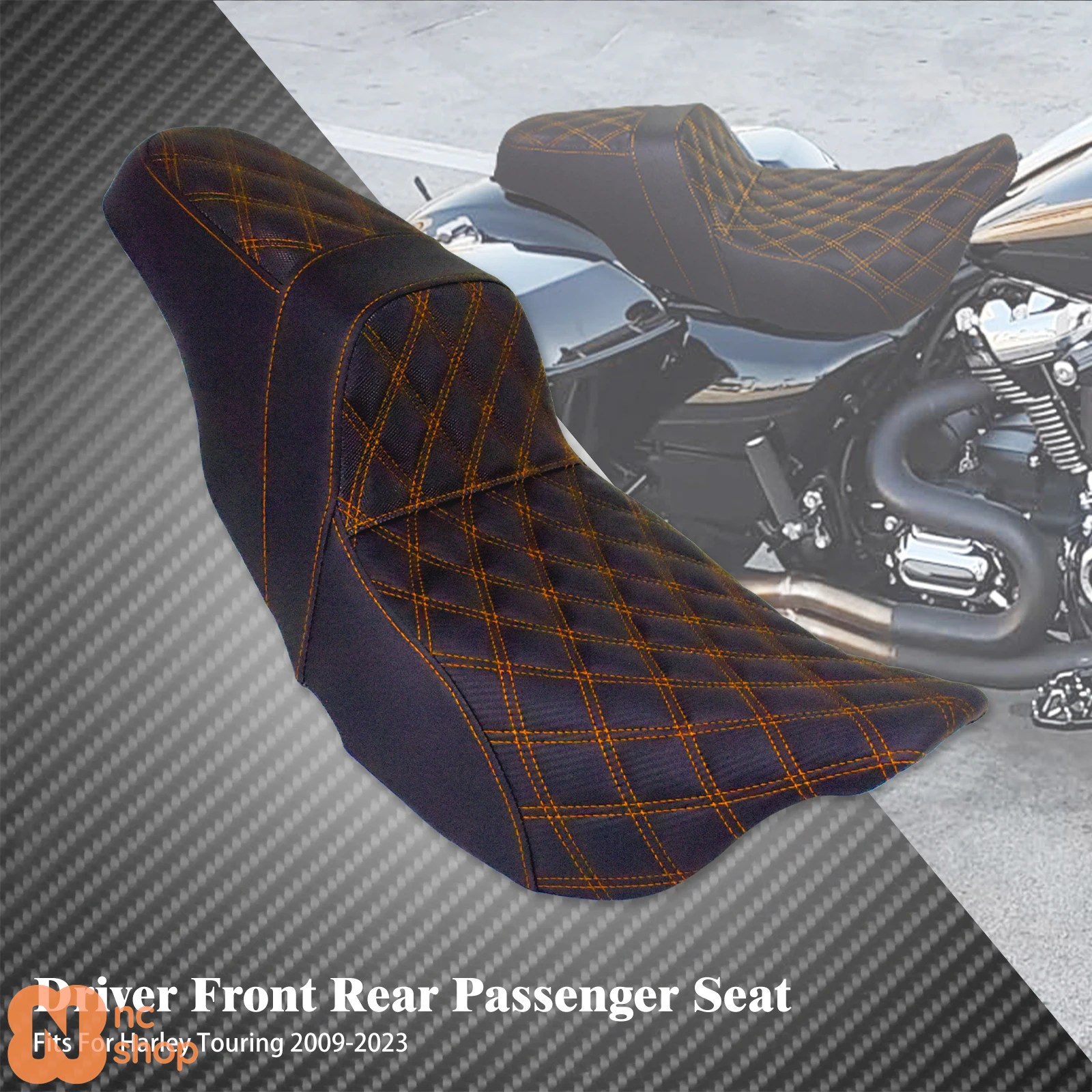 【並行輸入品】バイク用ドライバーシート ライダー用 助手席用 フロントリアクッションシート ハーレーツーリング ロードキング ストリートグライド 09-23_2