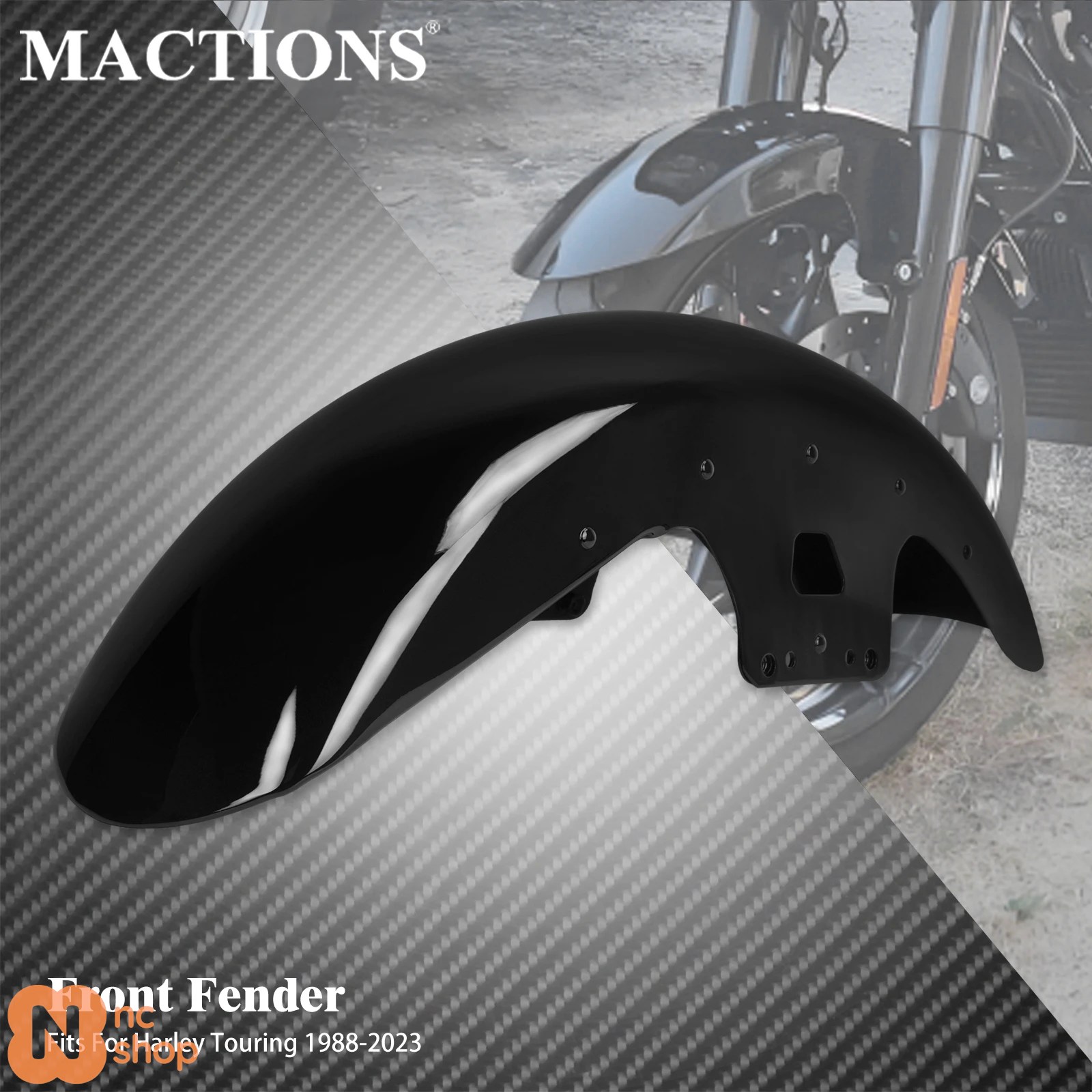 【並行輸入品】MACTIONS バイク 19 インチ フロントフェンダー マッドガードカバー アイアン製ラップホイール ハーレーツーリング ロードキング エレクトラ_1