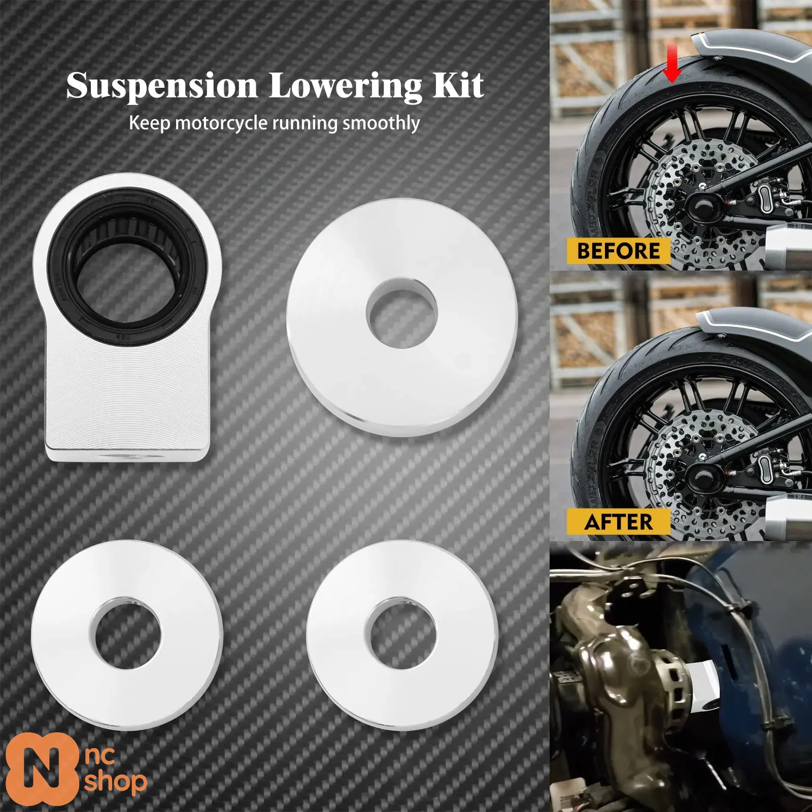 並行輸入品】バイクリアショックローダウンキット ハーレーソフテイル