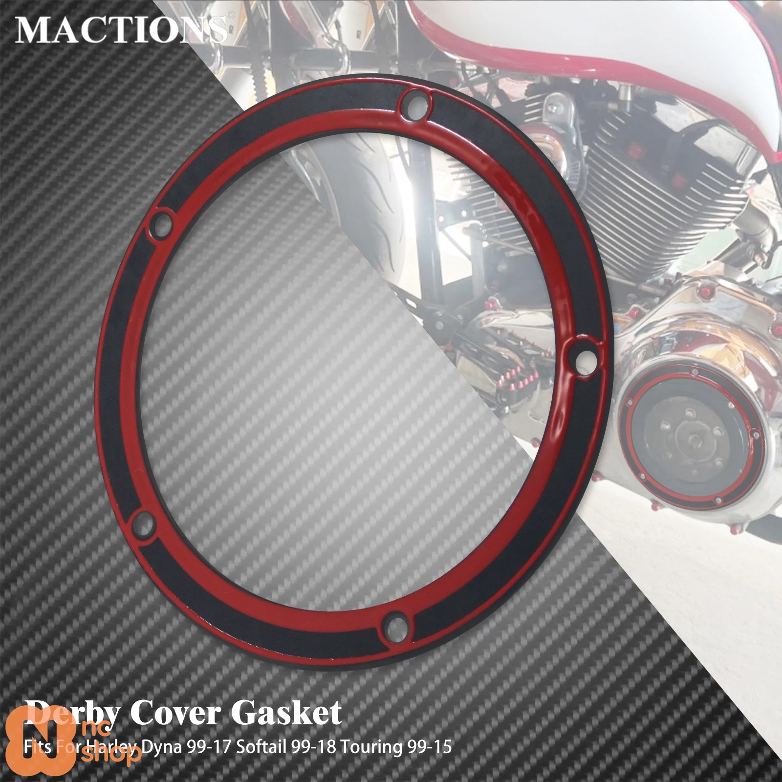【並行輸入品】バイク用ダービーカバーガスケット 5穴ガスケットリング ハーレーツーリングロードキング FLHR ソフテイル FXSTS FLSTSB ダイナローライダー_1