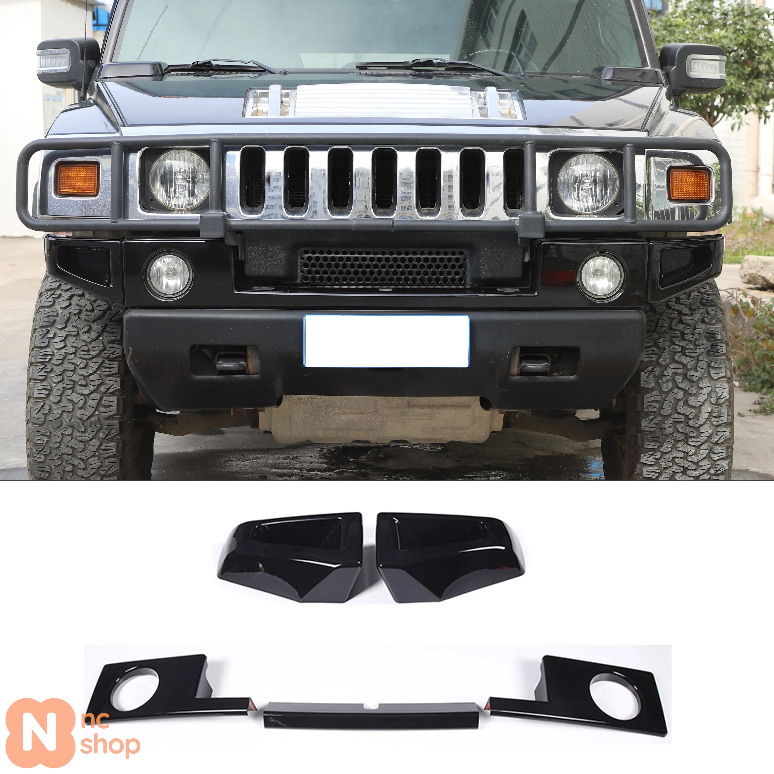 並行輸入品】 ハマー H2用 2003-2009 ABS シルバー フロントバンパー