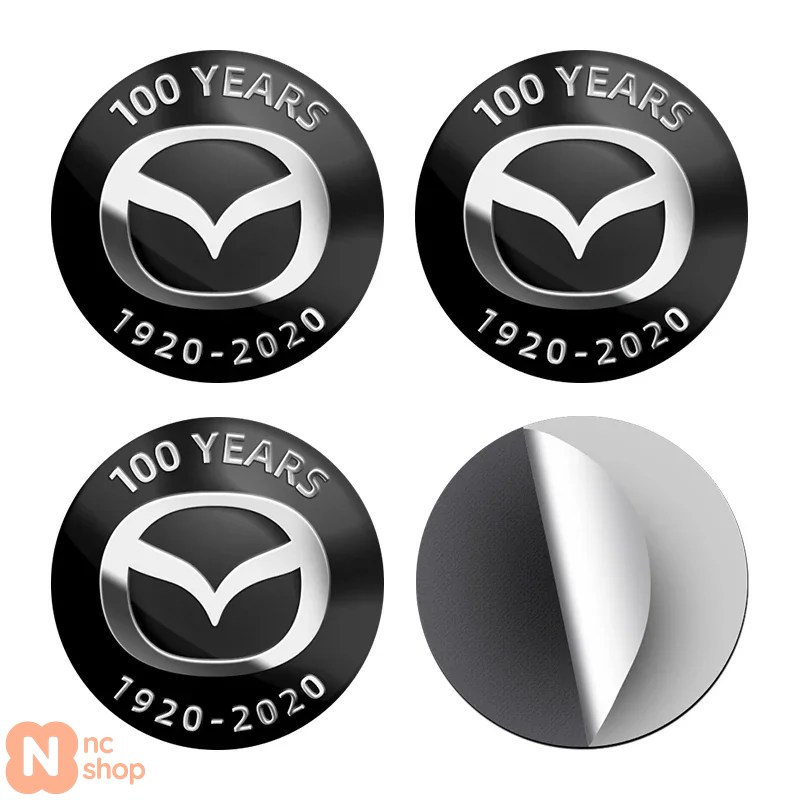 並行輸入品】 マツダ用 4個セット 56MM 100周年記念 ホイールセンター 