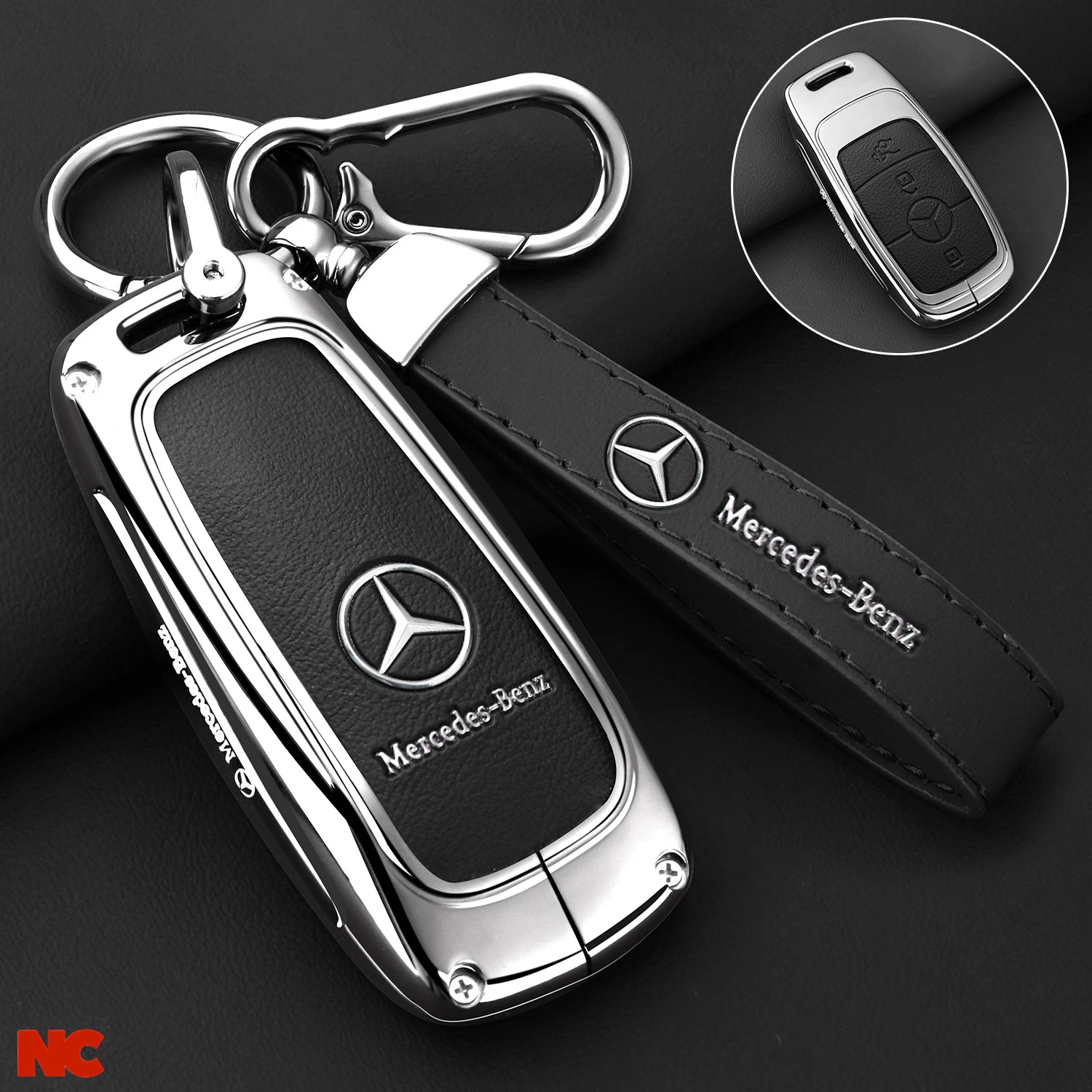 【新品未使用】Mercedes-Benz クロコ型押し キーカバー ブラック① carpar7-2101202602127_15.jpg?
