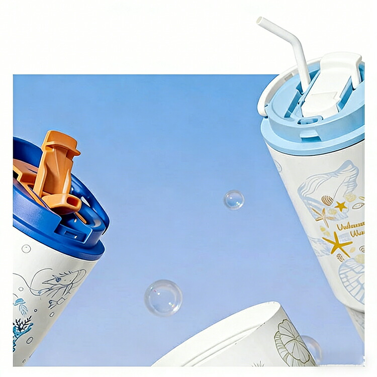 タンブラー 880ml 大容量 蓋付き ストロー付き 3way 直飲み 保温 保冷