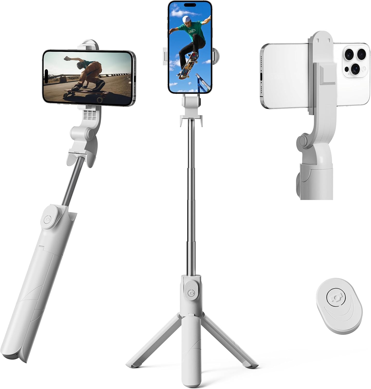 一瞬で伸縮！ポケットサイズ自撮り棒 セルカ棒 三脚兼用 スマホ