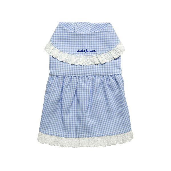 犬服 ワンピース ギンガムチェック チェック柄 マジックテープ ペット