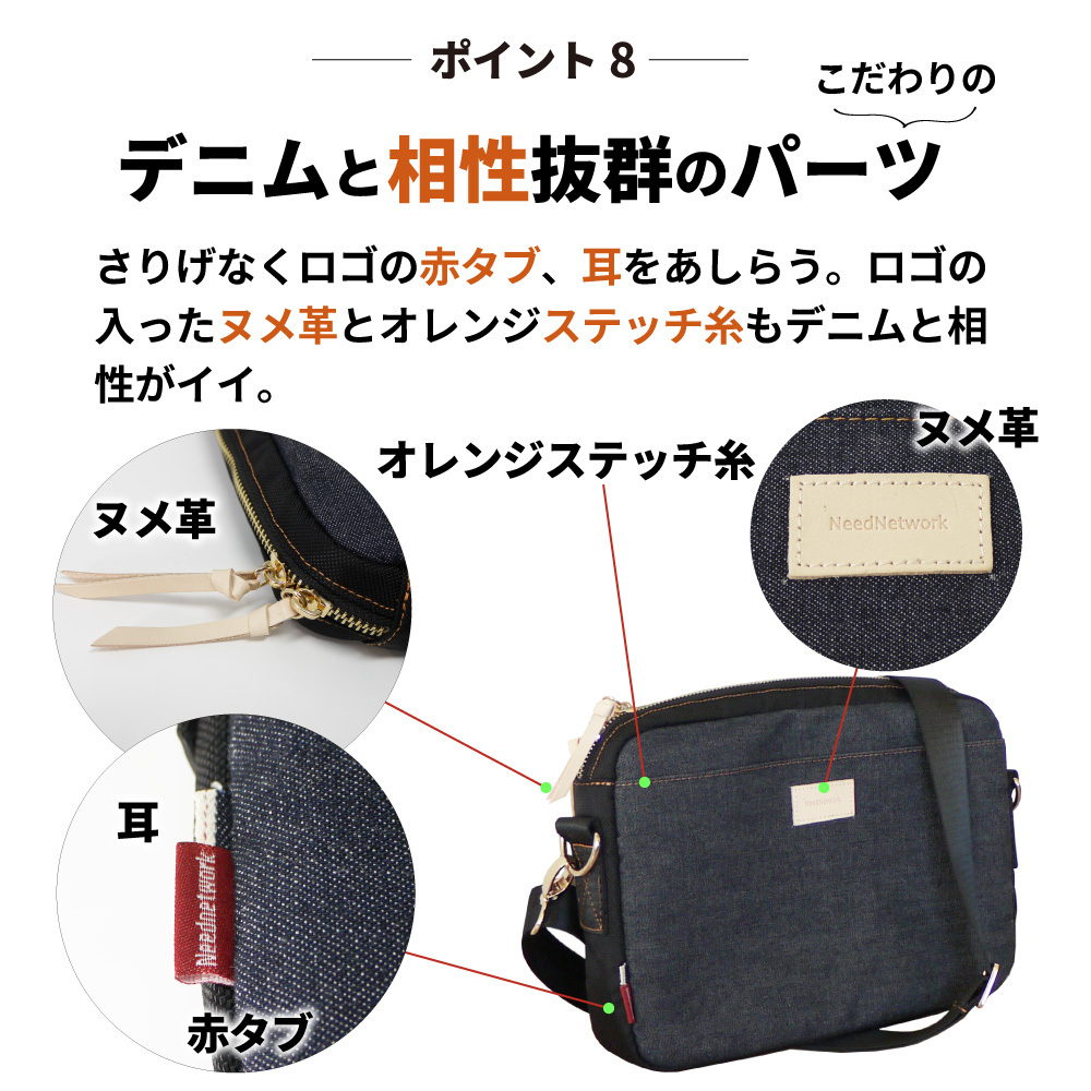 岡山デニム ショルダーバッグ メンズ 高品質 レディース ミニショルダーバッグ 斜めがけ メッセンジャー バッグ 肩掛け 大容量
