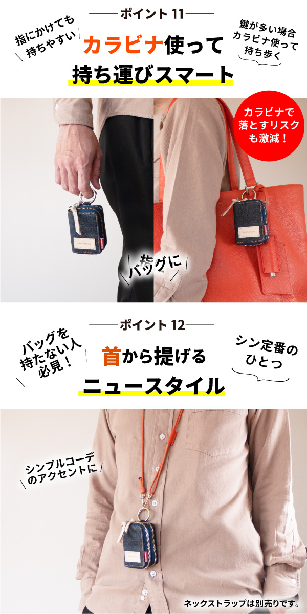 NeedNetwork スマートキーケース 岡山デニム 2個収納 キーケース