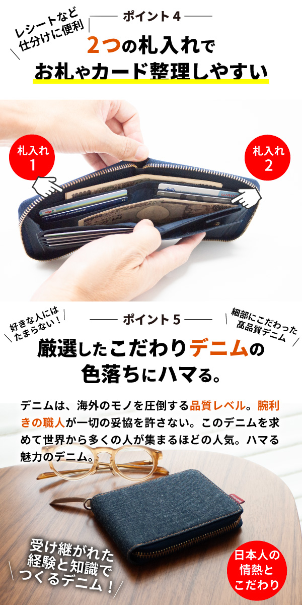 NeedNetwork 二つ折り財布 日本が誇るデニム 財布 二つ折り