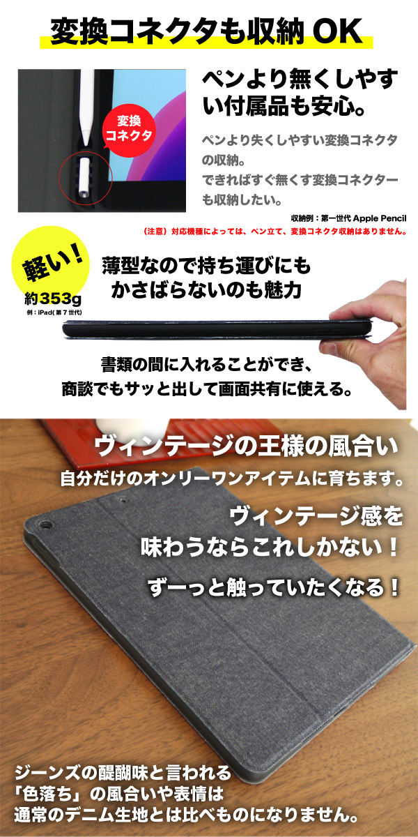 ipad ケース 岡山デニム 第10世代 iPad mini6 第9/8/7世代 第6/5世代