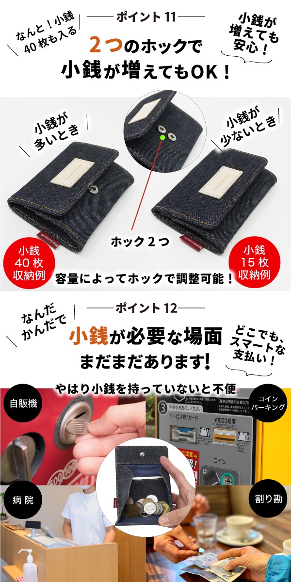 NeedNetwork コインケース 岡山デニム 小銭入れ ボックス型