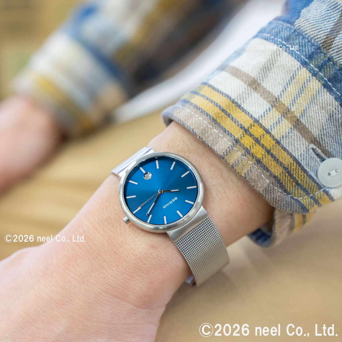 （ノベルティー付き）ベーリング BERING 腕時計 クラシック スカンジナビアン メッシュ ブルー 11035-007の画像