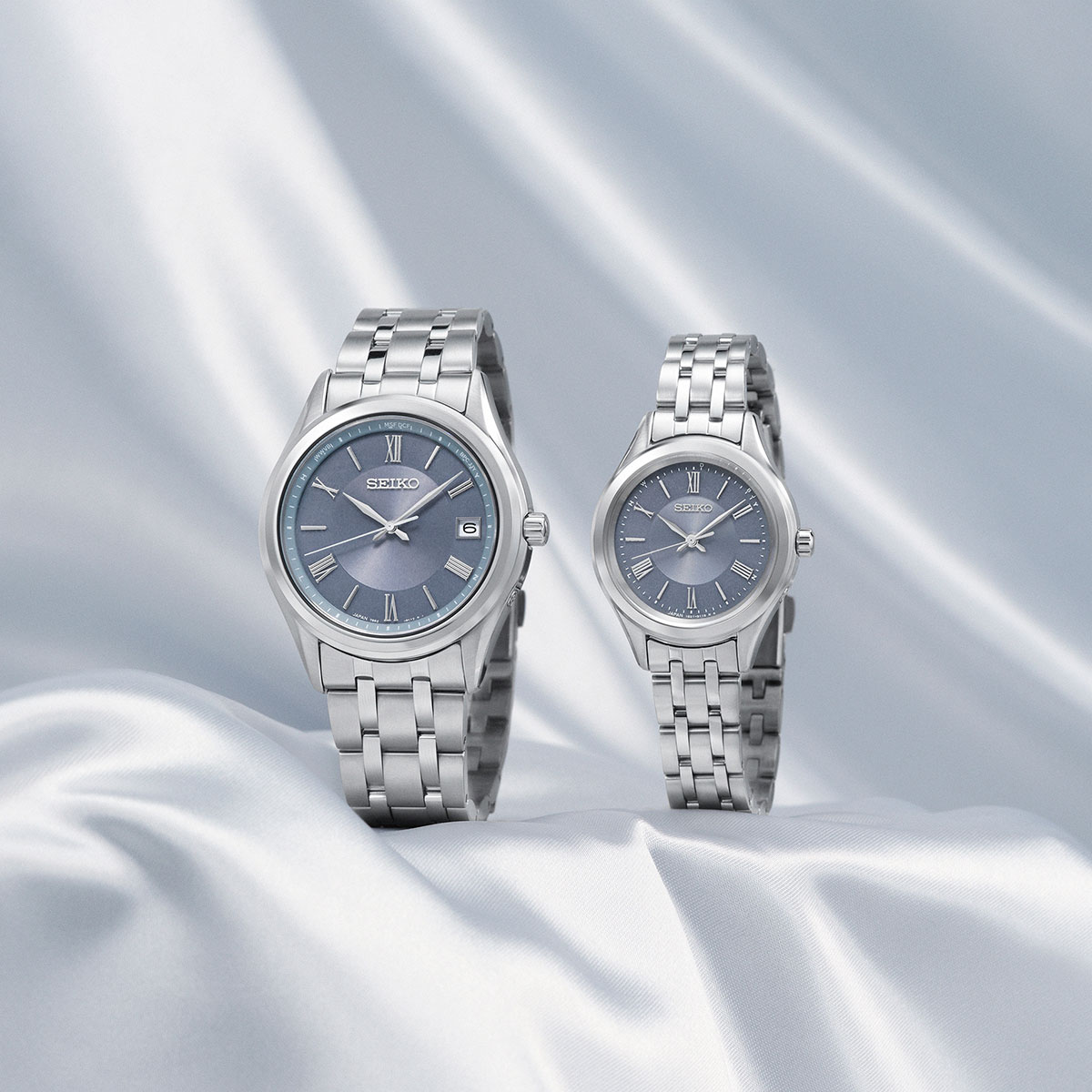 極美品　SEIKO　セイコー ティセ　ホワイト　ブルー　シルバー　ソーラー　時計 SEIKO SELECTION セイコー セレクション Sシリーズ 電波 ソーラー