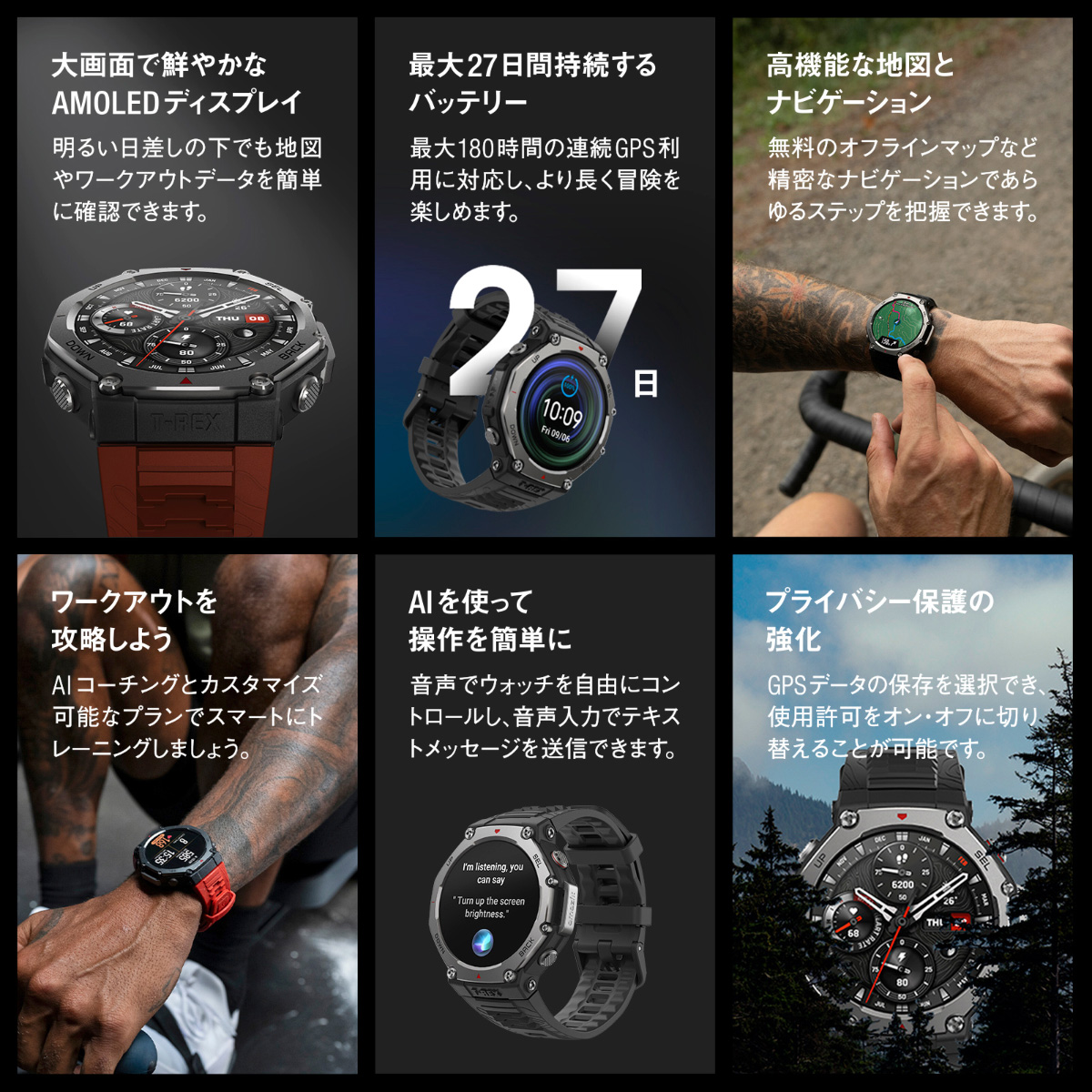 Amazfit アマズフィット AMAZFIT スマートウォッチ T-Rex 3