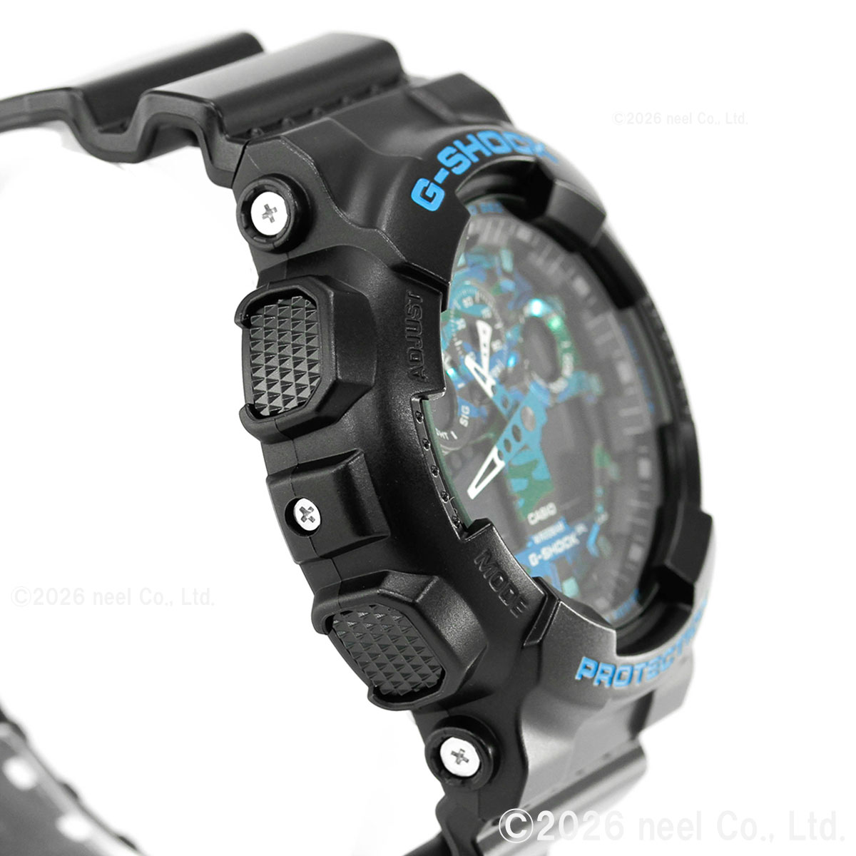 G-SHOCK Gショック 腕時計 ブラック×ブルー 迷彩 カモフラージュ GA