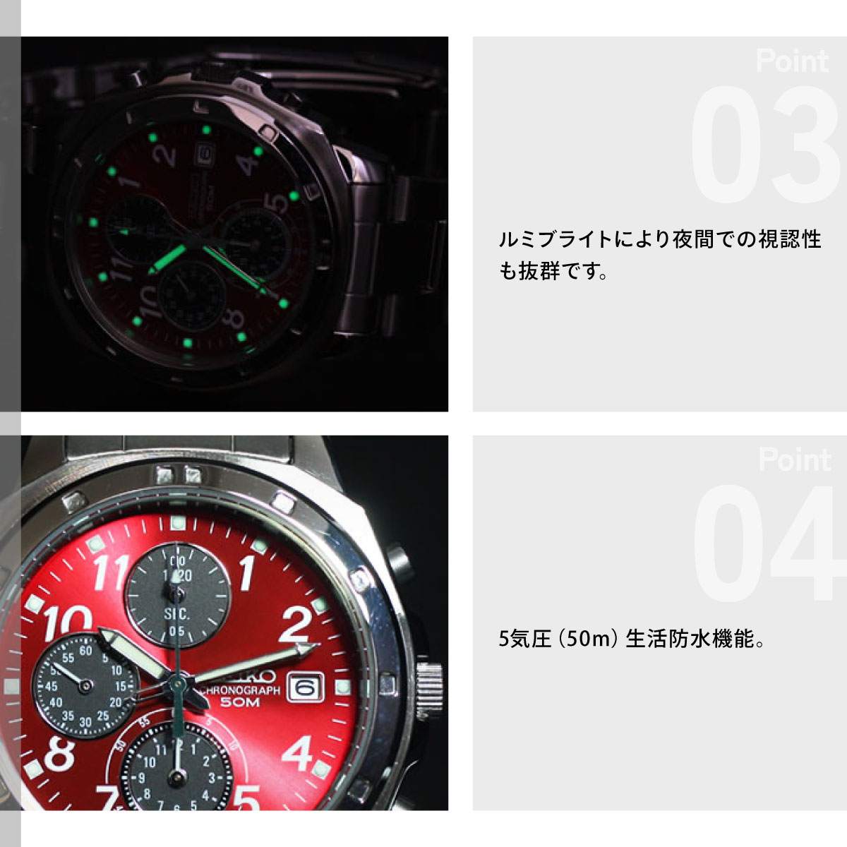 セイコーSEIKO 逆輸入 クロノグラフ SN...の詳細画像4