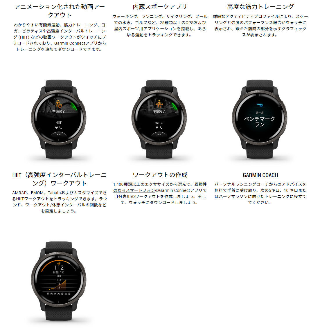 ガーミン 時計 GARMIN スマートウォッチ ベニュー2 VENU2 GPS 音楽