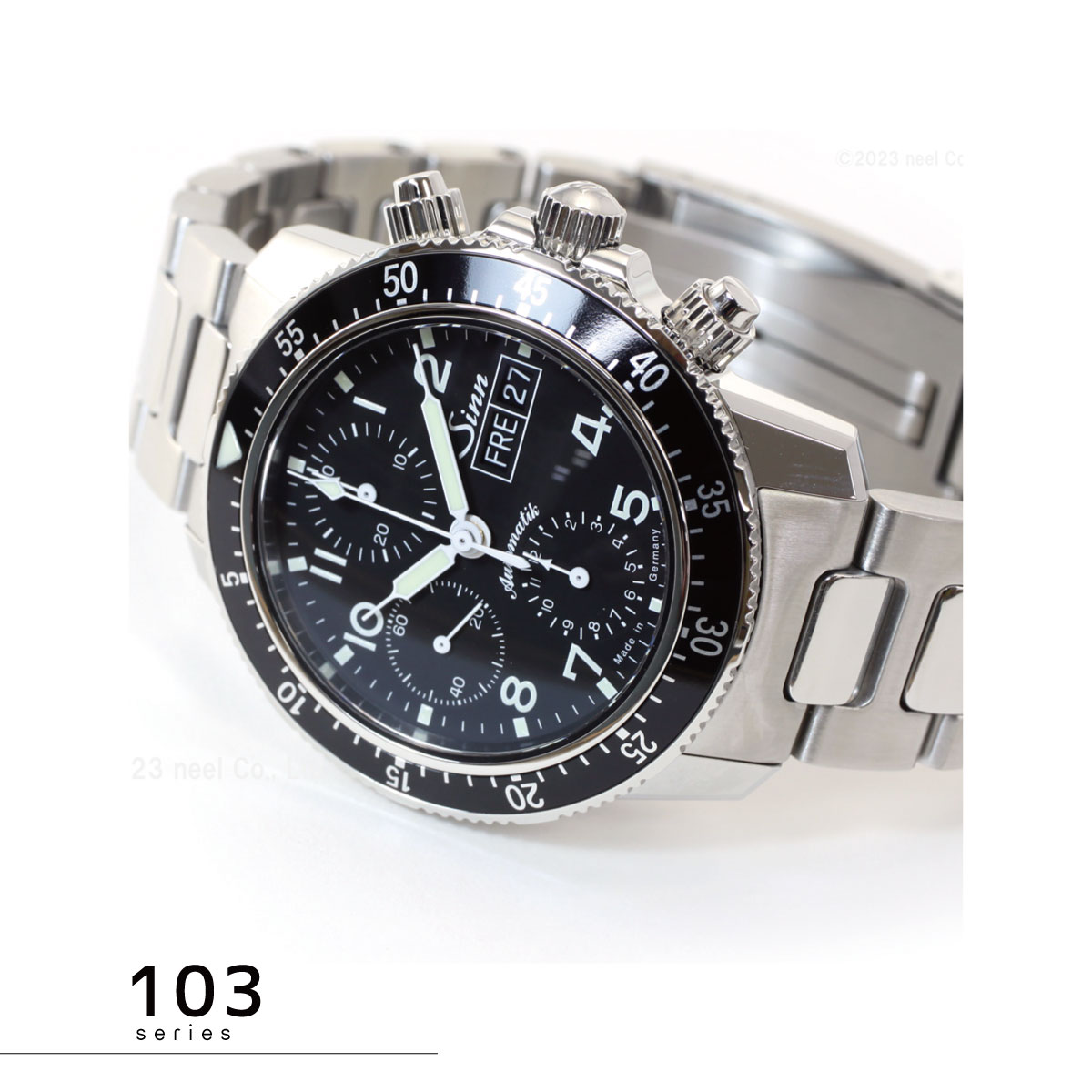 Sinn ジン 103.B.SA.AUTO 自動巻 腕時計 メンズ インストゥルメント クロノグラフ ステンレスバンド ドイツ製