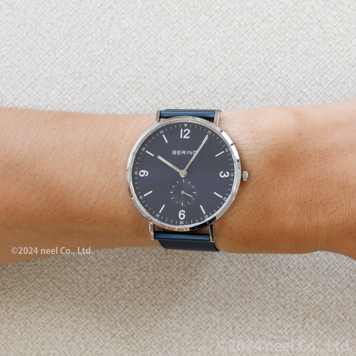 berw33 ベーリング腕時計 クラシック 14528-307シルバー×ブルー白