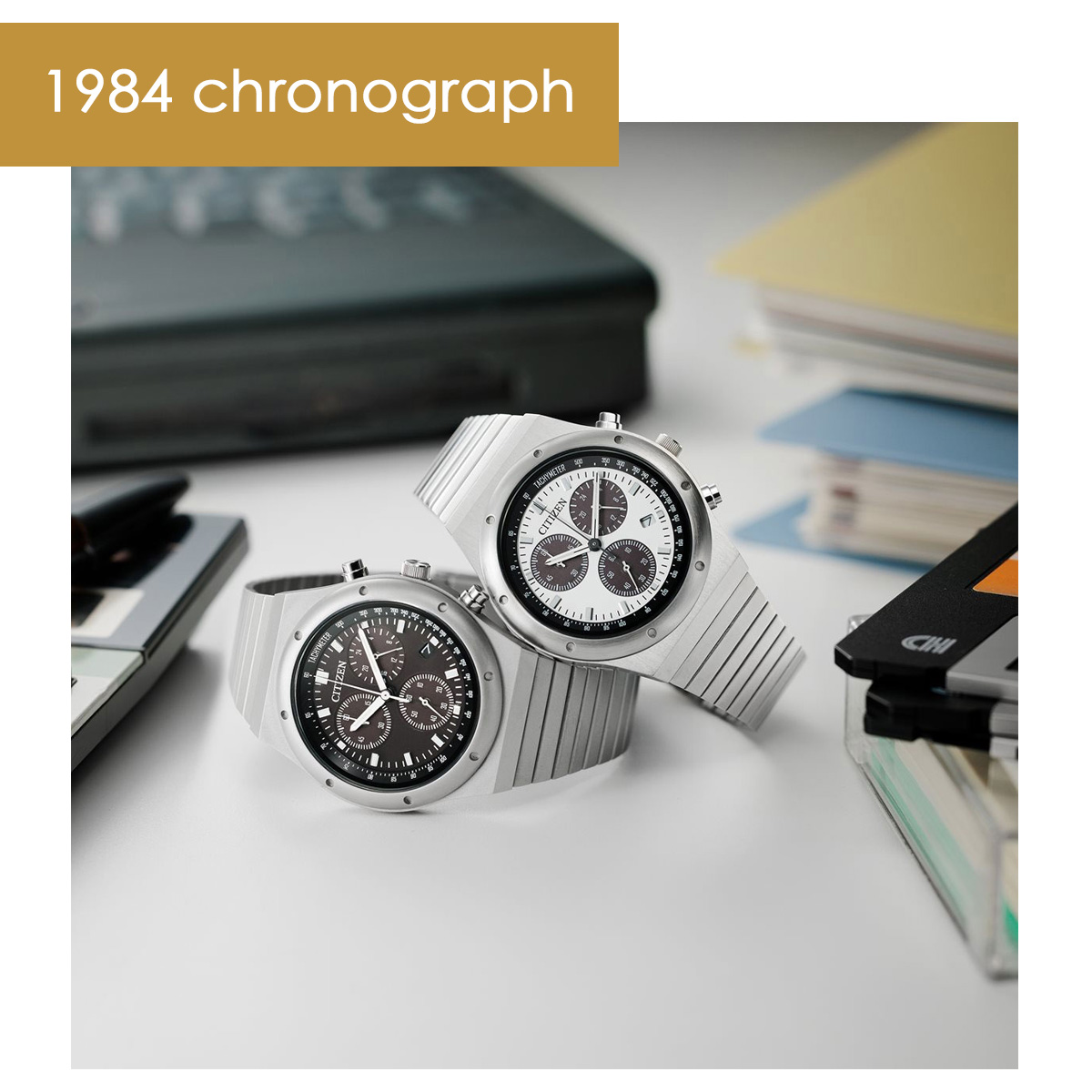 シチズンコレクション レコードレーベル 1984 クロノグラフ 特定店取扱いモデル AT2540-57E 腕時計 CITIZEN