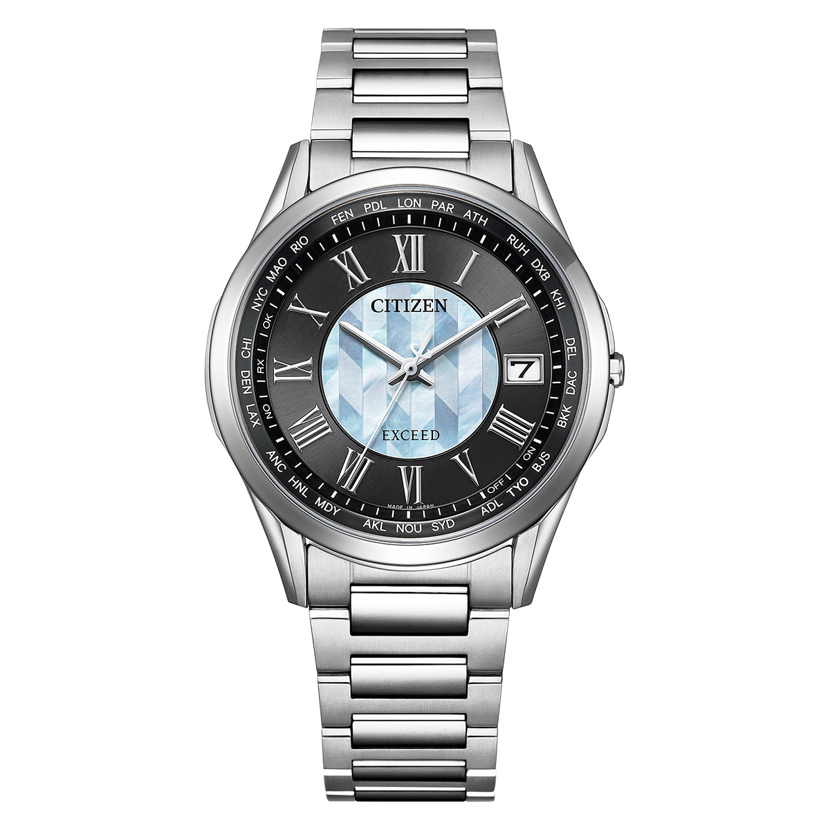 ✴良品稼働品 EXCEED 白蝶貝文字盤 チタン 電波ソーラー 15.5㎝ exceed 白蝶貝（腕時計本体機能：電波修正）のおすすめ人気商品一覧