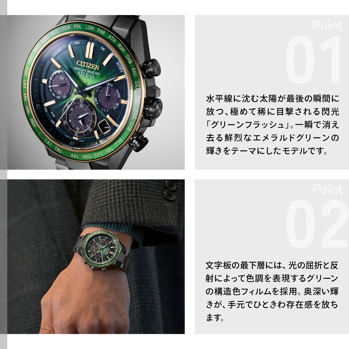 ACT Line シチズン アテッサ エコドライブ GPS衛星電波時計 Eco-Drive