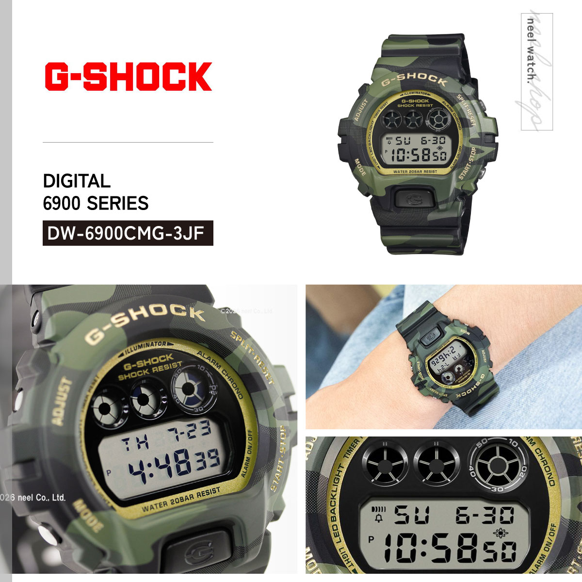 G-SHOCK Gショック デジタル 限定 腕時計 メンズ DW-6900CMG-3JF BOLD