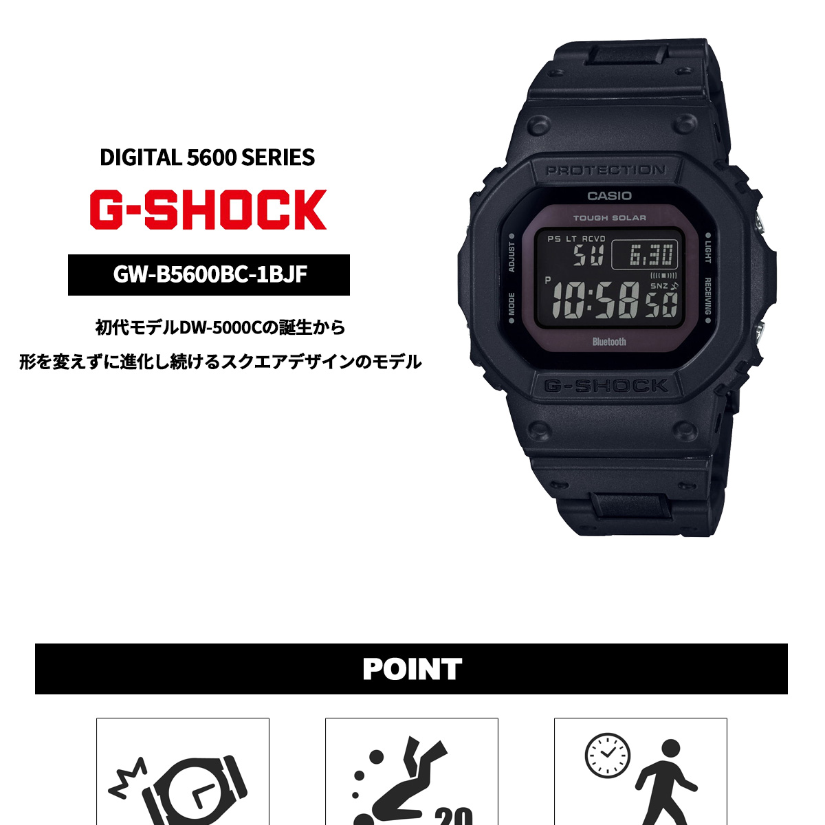G-SHOCK Gショック 腕時計 メンズ 5600 デジタル ブラック GW