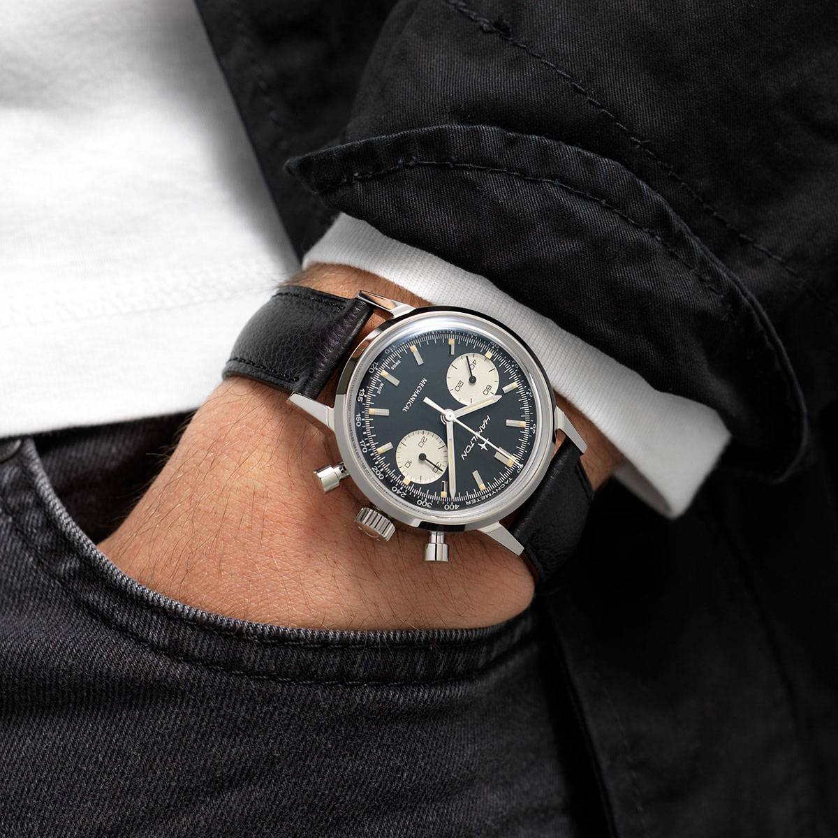 【新作品質保証】ハミルトン　腕時計　アナログ　リクルート　レザーベルト　海外モデル　期間限定 腕時計(アナログ)