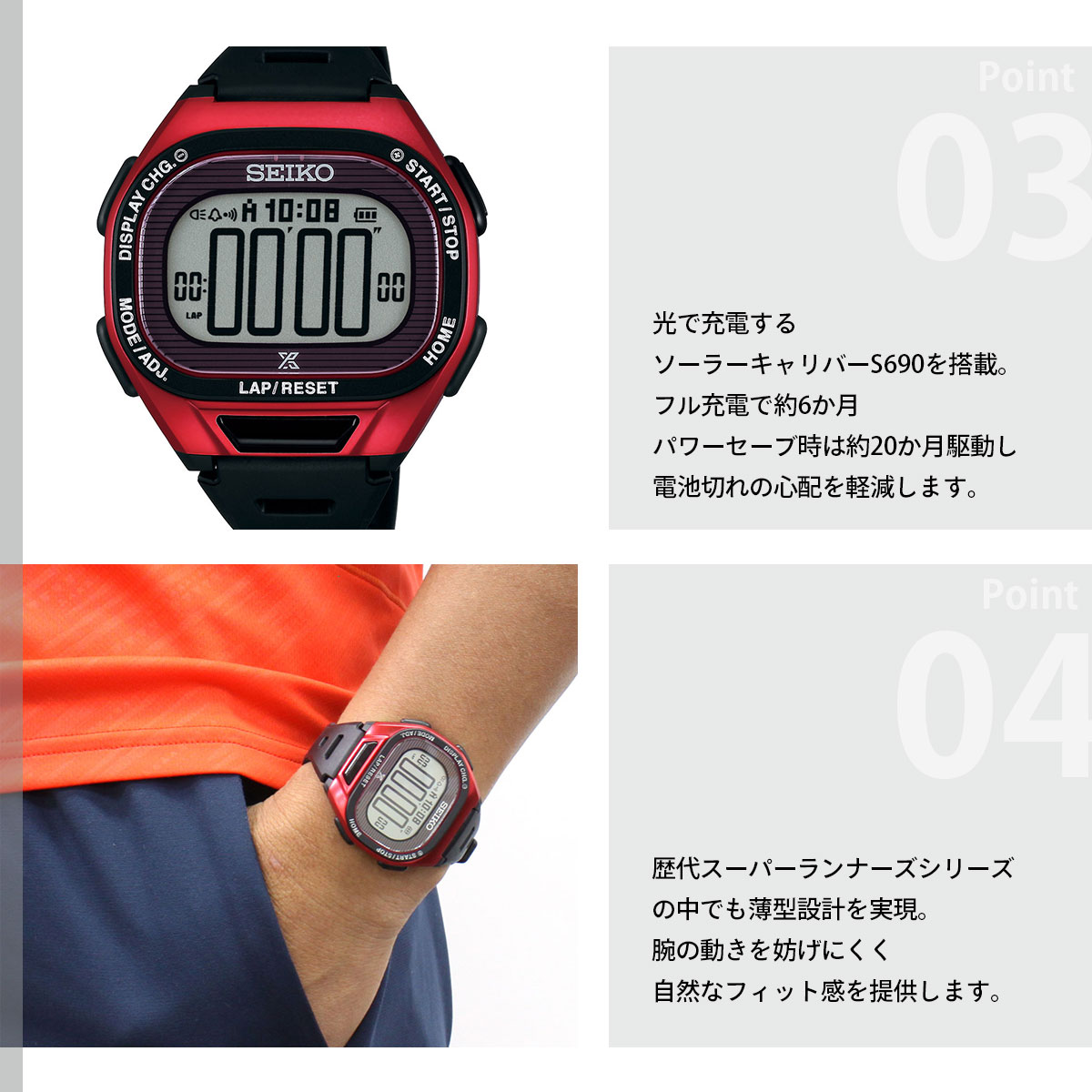 PROSPEX セイコー スーパーランナーズ SBEF047 ソーラー 腕時計