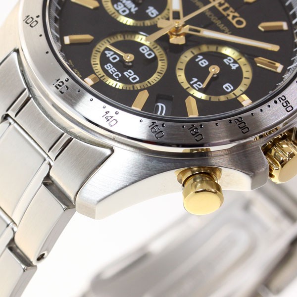 SEIKO SBTR015 黒と金のクロノグラフデザイン腕時計 SEIKO SBTR015 黒と金のクロノグラフデザイン腕時計 セイコー SEIKO