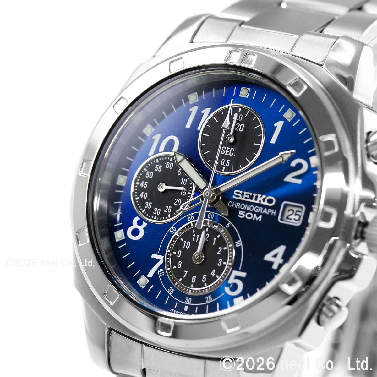 【美品！新品電池】SEIKO クロノグラフ ネイビー セイコー 腕時計 メンズ SEIKO（セイコー） 逆輸入 クロノグラフ SND193 : neelセレクト