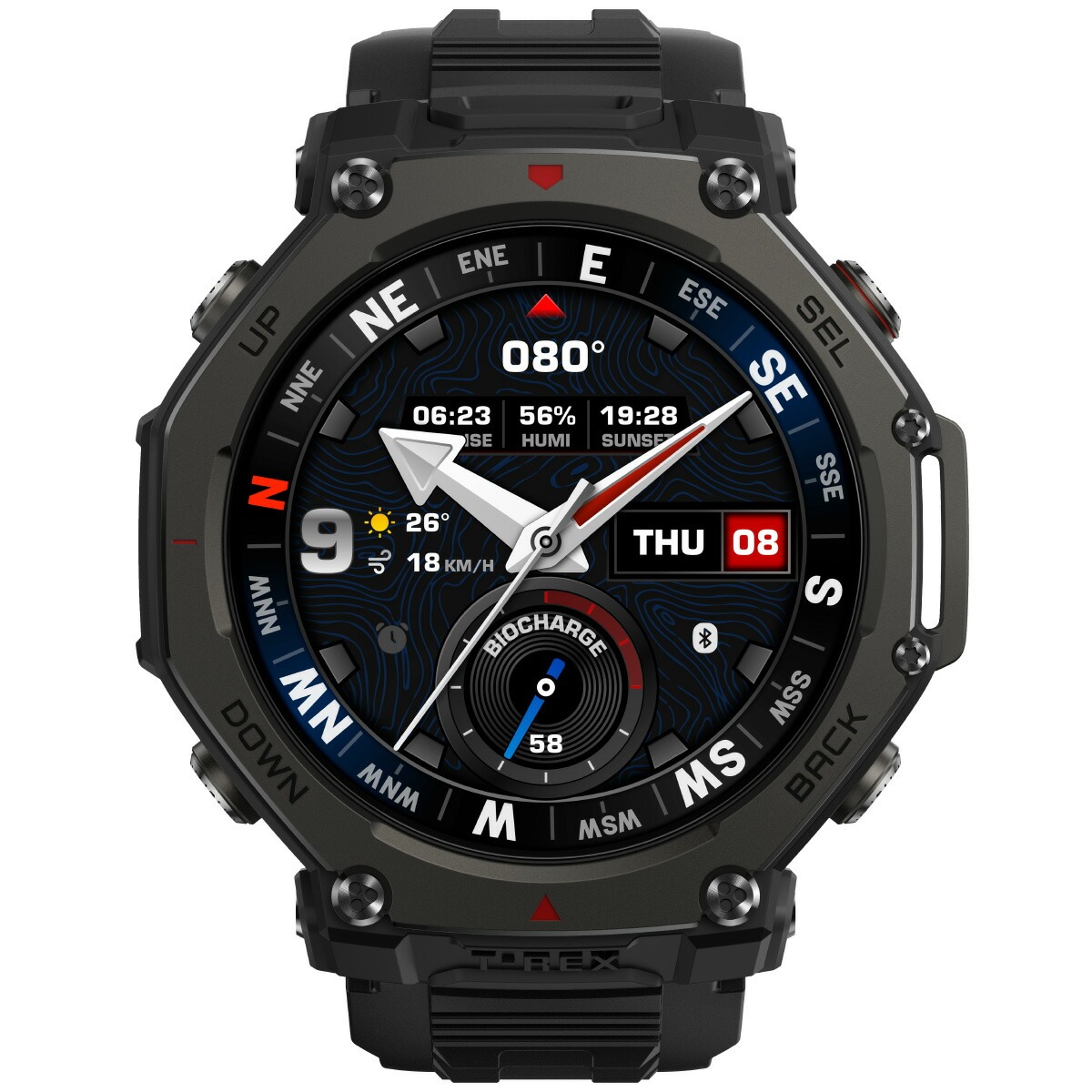 【新品】アマズフィット Amazfit 腕時計 ユニセックス SP170078-C239 T-Rex 3 Pro 充電式クオーツ ブラックxブラック デジタル表示 Amazfit （ノベルティー付き）アマズフィット スマートウォッチ T-Rex