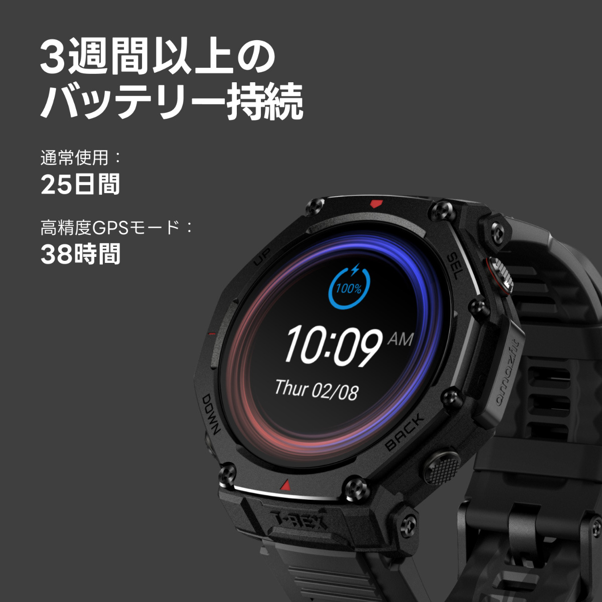 Amazfit （ノベルティー付き）アマズフィット スマートウォッチ T-Rex