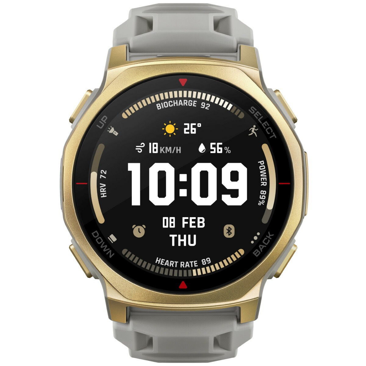 【新品】アマズフィット Amazfit 腕時計 ユニセックス SP170079-C243 T-Rex 3 Pro 44mm 充電式クォーツ ブラックxアークティックゴールド デジタル表示 SP170079-C243 ｜ アマズフィット T-Rex 3 Pro 44mm 充電式クォーツ