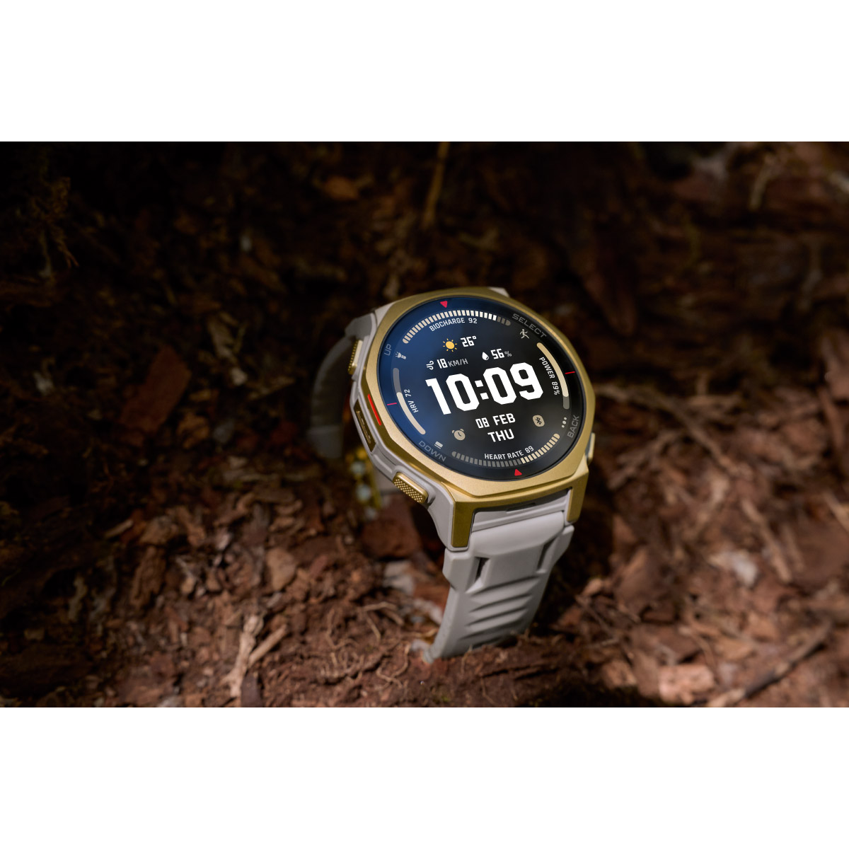 （期間限定価格）（ノベルティー付き）アマズフィット スマートウォッチ T-Rex3 Pro 44mm アークティックゴールド SP170079-C243の画像