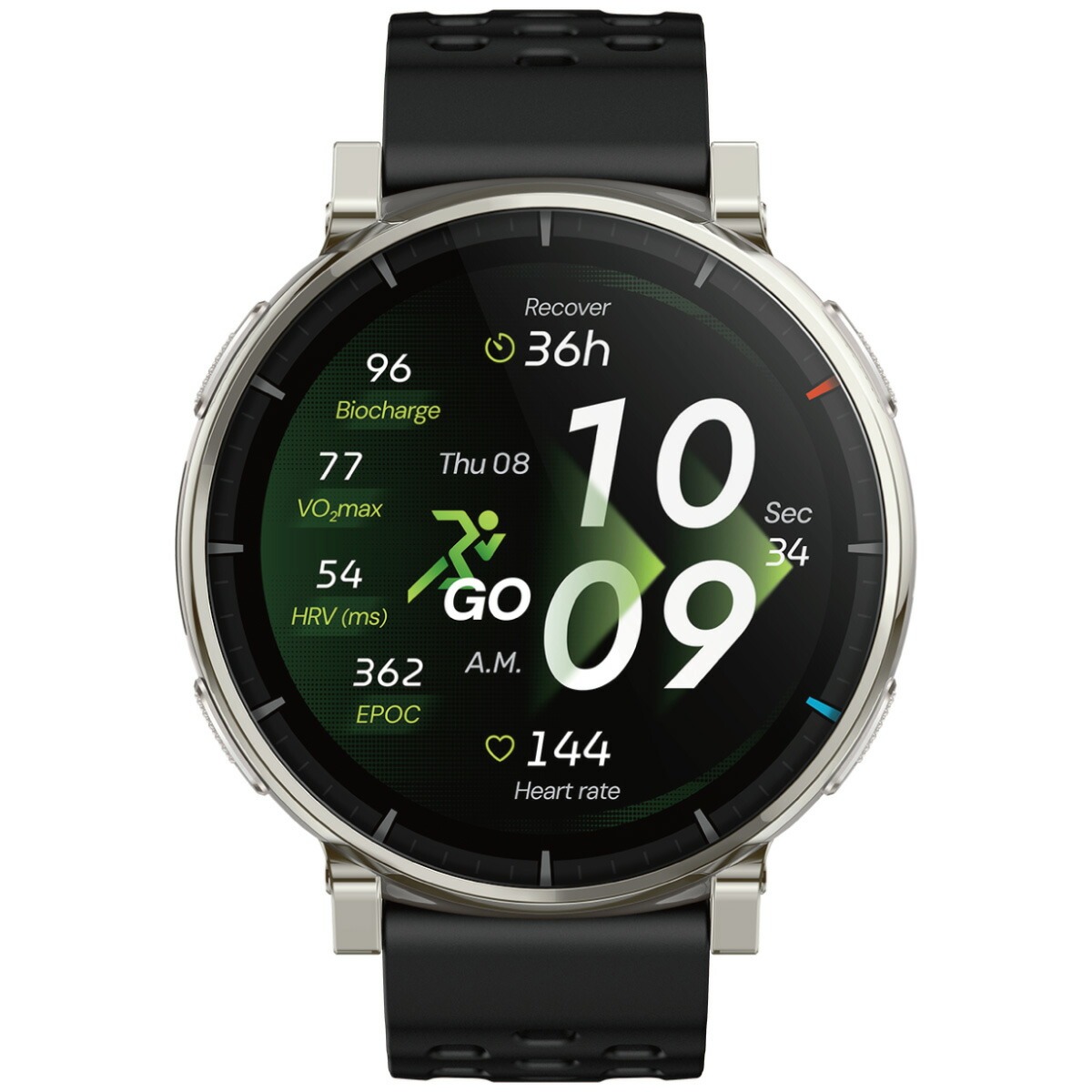 （期間限定価格）（ノベルティー付き）アマズフィット AMAZFIT スマートウォッチ Active 3 Premium シルバー SP170082-C248の画像