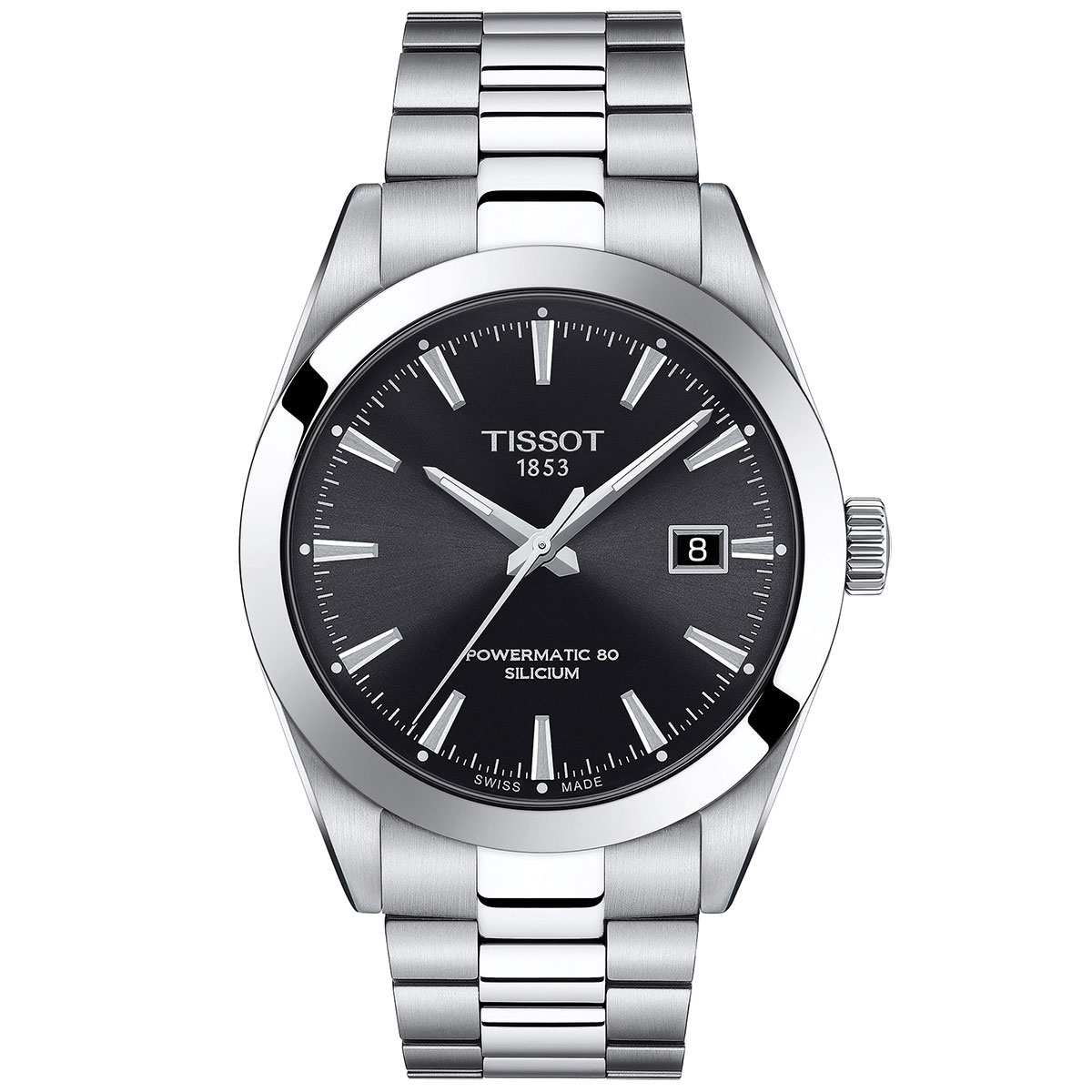 【稼働/自動巻き】TISSOT ティソ ラウンド ドレス メンズ腕時計 シルバー TISSOT（ティソ） メンズ ジェントルマン パワーマティック 80