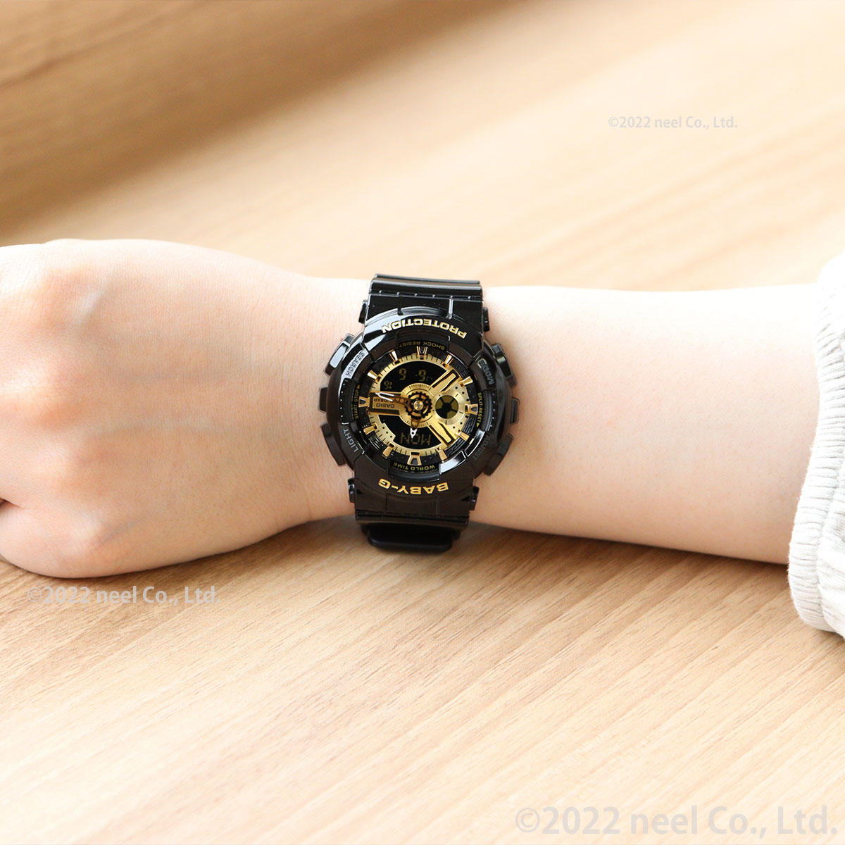 baby-g BA-110-1A ブラックandゴールド時計 BA110-1A | Women's BABY-G Black Analog Digital Watch | CASIO
