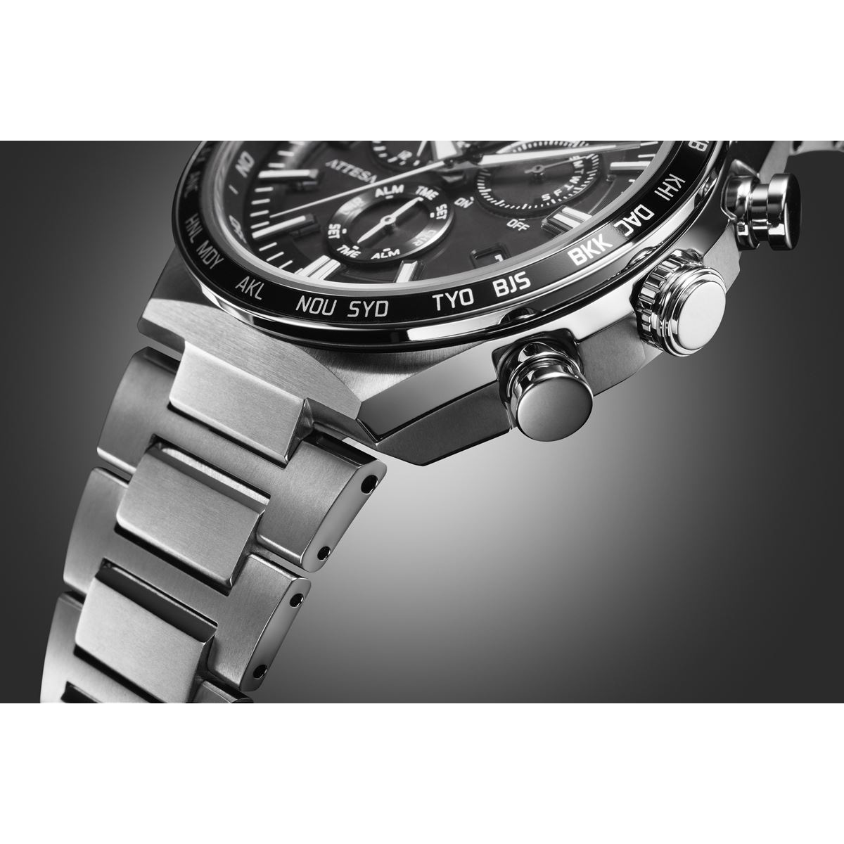 CITIZEN ATTESA CB5966-69E Titanium Eco-Drive Radio Solar