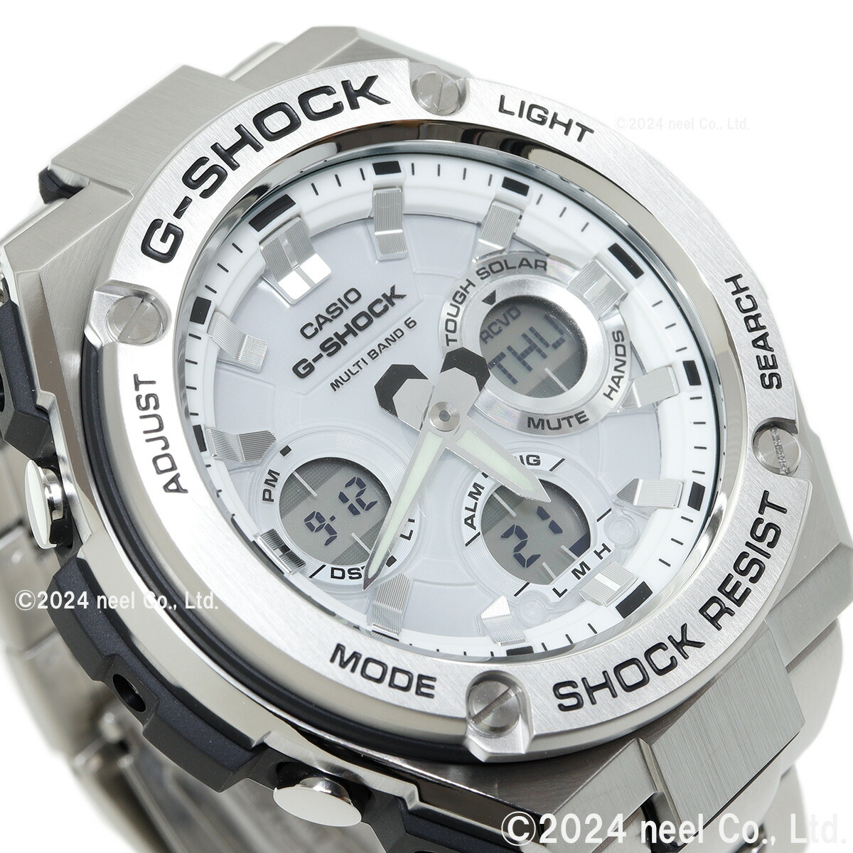 【美品】G-SHOCK G-STEEL ホワイト G-SHOCK Gショック Gスチール G-STEEL 電波ソーラー 腕時計 メンズ 白